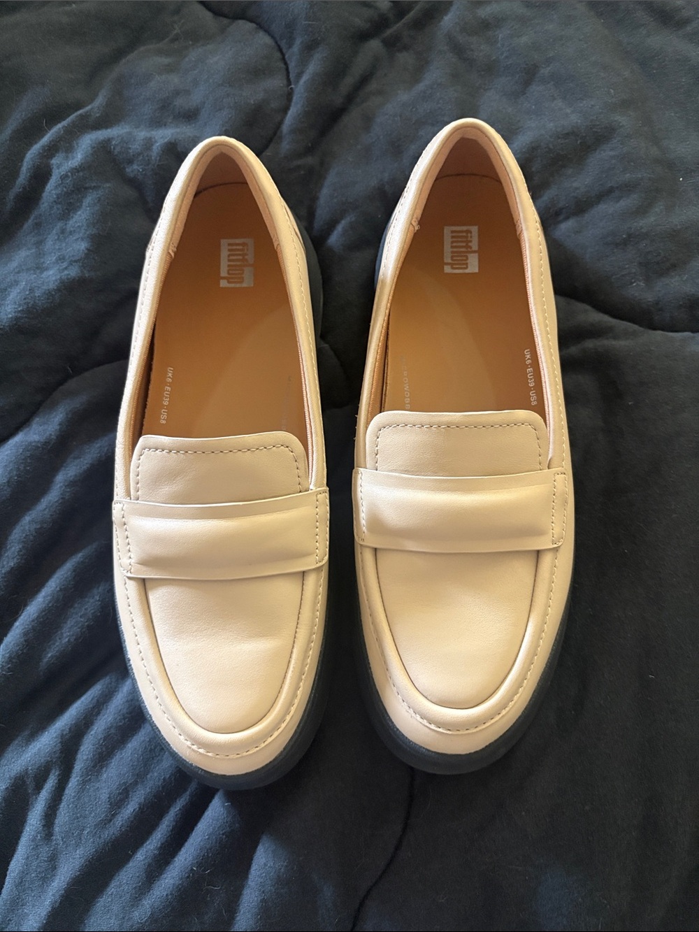 Beige Leather Penny Loafers - Comfort Casual